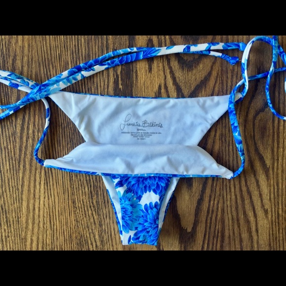 Frankie’s Bikinis Blue Dahlia Swimsuit Pair - Picture 3 of 7